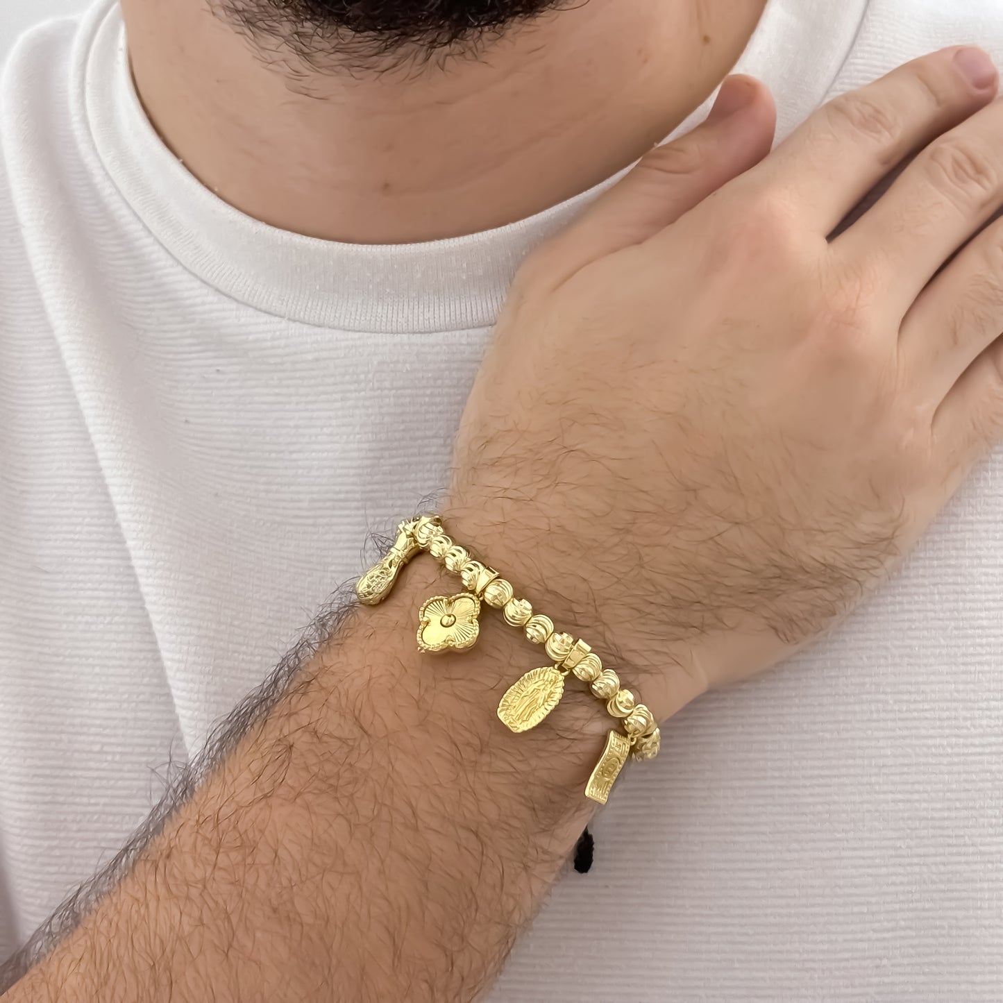 Pulseras de Abundancia y Proteccion y buena Suerte en Balin Italiano de 6mm en Oro Laminado 18k con Garantia de por vida