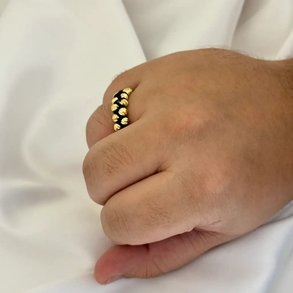 Anillo De Tejido Cruzado De Balines Italianos + Envío Gratis