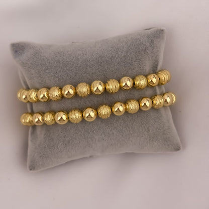 Promoción de Pulseras para Parejas en Balin Diamantado de 8mm en Oro Laminado 18k con Garantía de por vida