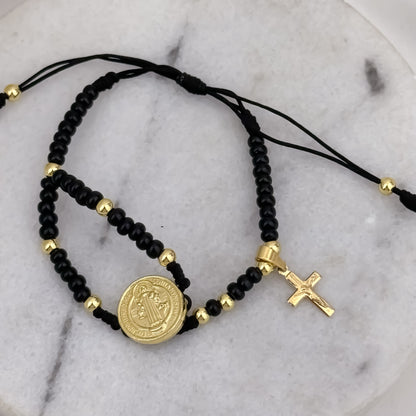 Denario de San Benito Protección en Oro Laminado 18k con Garantia de por vida