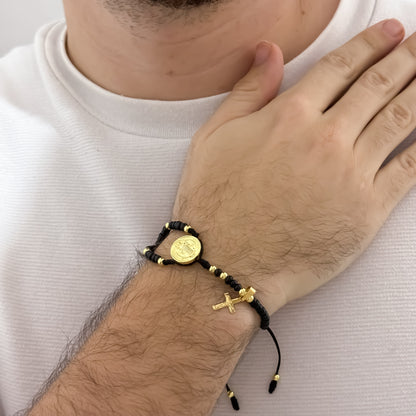 Denario de San Benito Protección en Oro Laminado 18k con Garantia de por vida