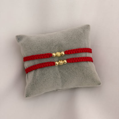 PROMOCION DE 2 HILOS DE AMOR EN BALIN ITALAINOD E 6MM EN ORO LAMAINDO 18K CON GARANTIA DE POR VIDA