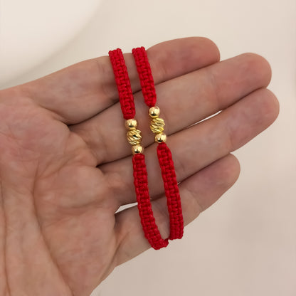 PROMOCION DE 2 HILOS DE AMOR EN BALIN ITALAINOD E 6MM EN ORO LAMAINDO 18K CON GARANTIA DE POR VIDA