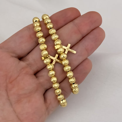 Promocion de 2 Pulseras Para Parejas en Balin Italiano de 6mm y 4mm en Oro Laminado 18k con Garantía de por vida