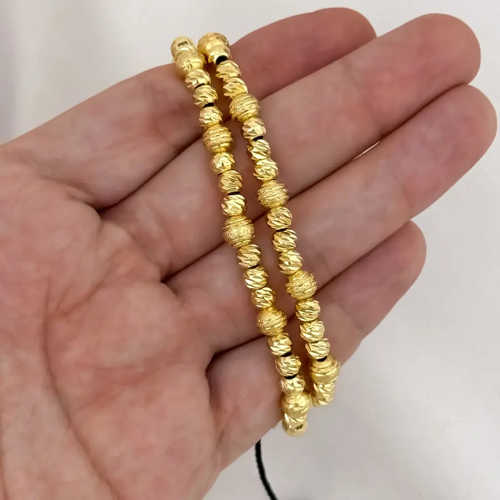 2 Pulseras para Parejas en Balin Italiano y Diamantado en Oro amarillo  Simbolo de Amor   en Oro Laminado 18k con Garantia de por vida
