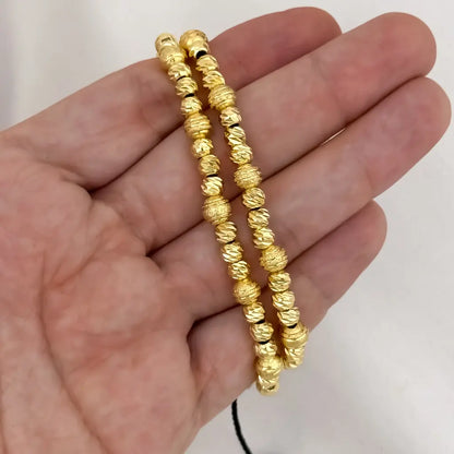 2 Pulseras para Parejas en Balin Italiano y Diamantado en Oro amarillo  Simbolo de Amor   en Oro Laminado 18k con Garantia de por vida