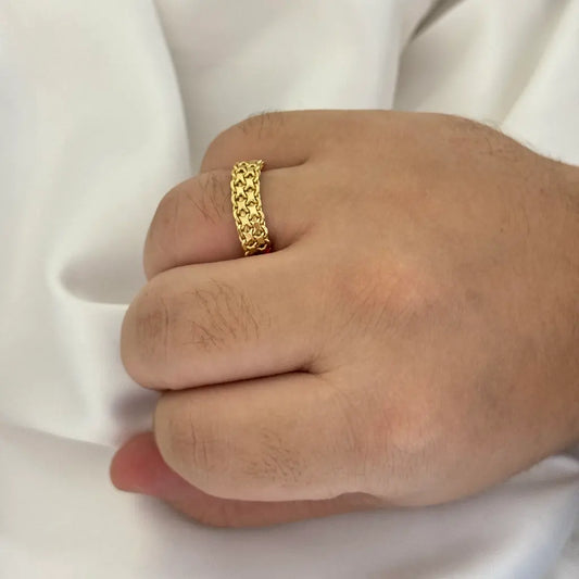 Anillo Tejido De Cadena China + Envío Gratis